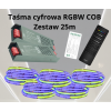 Zestaw 25mb Taśma LED COB RGBW Neutralna Cyfrowa DIGITAL Magic 784ch/m 24V 20W/m IP20, Pilot C9, Sterownik SPIW5